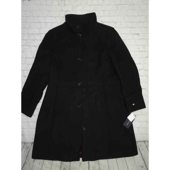Tommy Hilfiger Women's Sz XXL Black Wool Single Breasted Jacket NWT - Picture 1 of 10